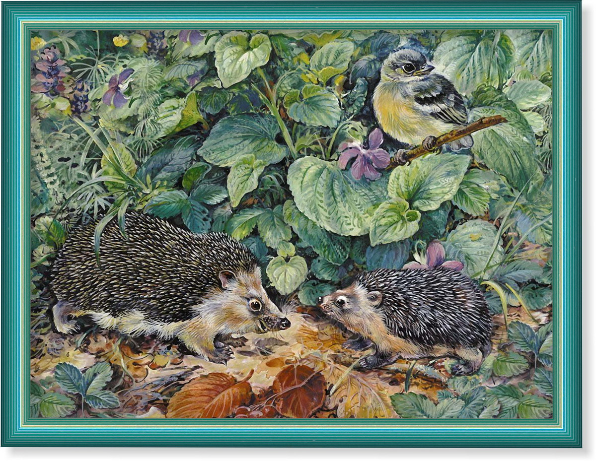 Репродукція сучасної картини «Їжачки зустрілися» 30 x 40 cm