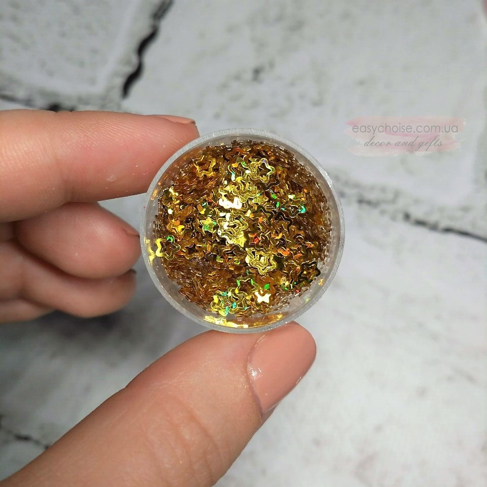 Глітер Зірки зірочки блискітки, золотий, 5 грамів