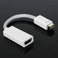 Переходник mini DVI Mac - HDMI Air Apple adapter вывод изображения на плазму