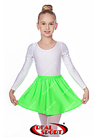 Детская юбка для танцев салатовая GM050029 (эластан, р-р 2-М, рост 98-146 см)