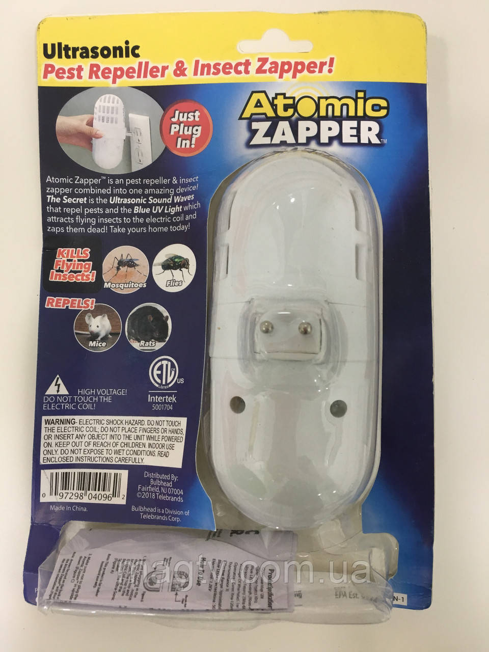 Ультразвуковий пристрій для відлякування комах та гризунів Atomic Zapper - фото 2 - id-p993157736