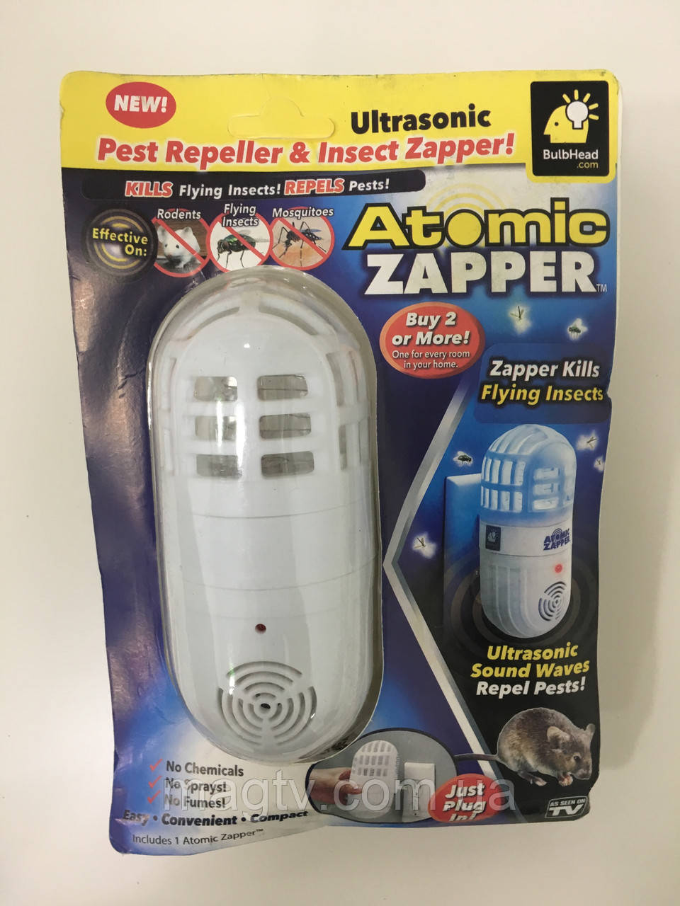 Ультразвуковий пристрій для відлякування комах та гризунів Atomic Zapper - фото 3 - id-p993157736