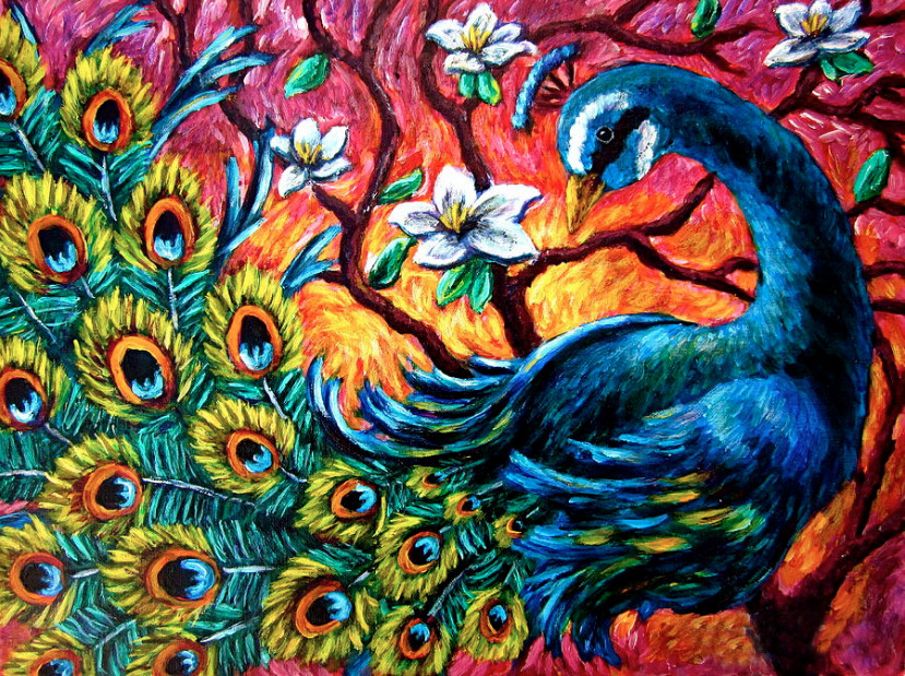 Набір для викладання алмазною мозаїкою Барвистий павич DM-303