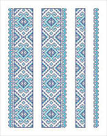 Схема вишивки бісером орнаменту на габардині