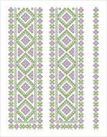 Схема вишивки бісером орнаменту на габардині