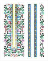 Схема вишивки бісером орнаменту на габардині