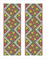 Схема вишивки бісером орнаменту на габардині