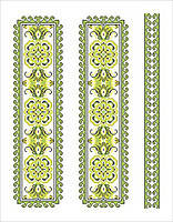 Схема вишивки бісером орнаменту на габардині