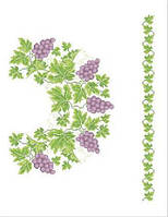 Схема вишивання бісером орнаменту на габардині Виноград