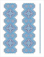 Схема вишивки бісером орнаменту на габардині