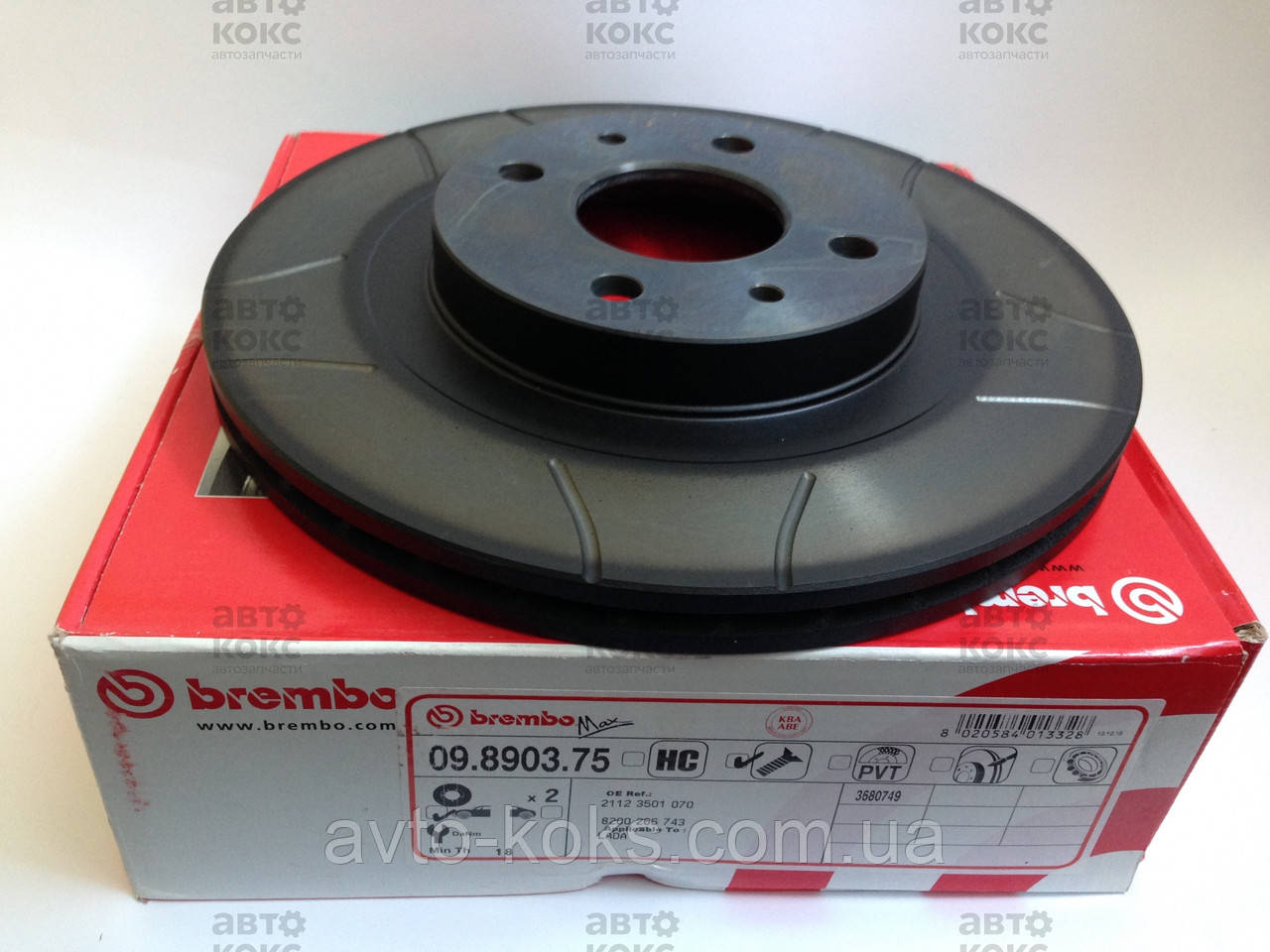 Brembo MAX 09.8903.75 Тормозной диск R14 ВАЗ 2110-12, Калина, Приора. - фото 1 - id-p46260145