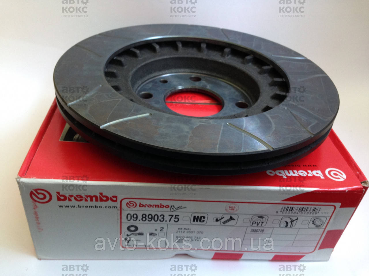 Brembo MAX 09.8903.75 Тормозной диск R14 ВАЗ 2110-12, Калина, Приора. - фото 2 - id-p46260145