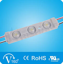 Світлодіодний модуль Rishang з лінзою (70Lm) White 3-LED SMD 2835, 0,72W  DC 12V, IP65