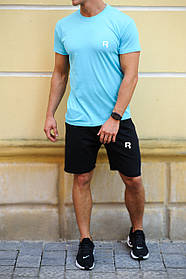 Літні комплекти для чоловіків - шорти і футболка з нанесенням принта (написи, піктограми)