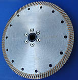 Алмазний сріблястий диск із фланцем для різання граніту Turbo 180x2,4/1,5x10x22,23F-М14, фото 2