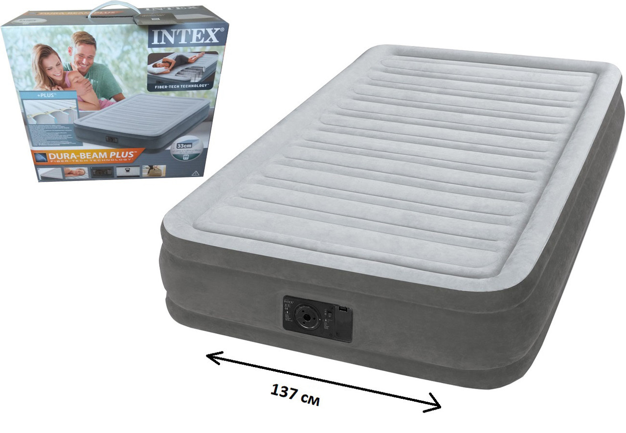 Надувне ліжко з насосом Full Comfort-Plush полуторне Intex (Інтекс) 67768