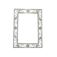 Кована оправа для дзеркала №2 біла/бронза