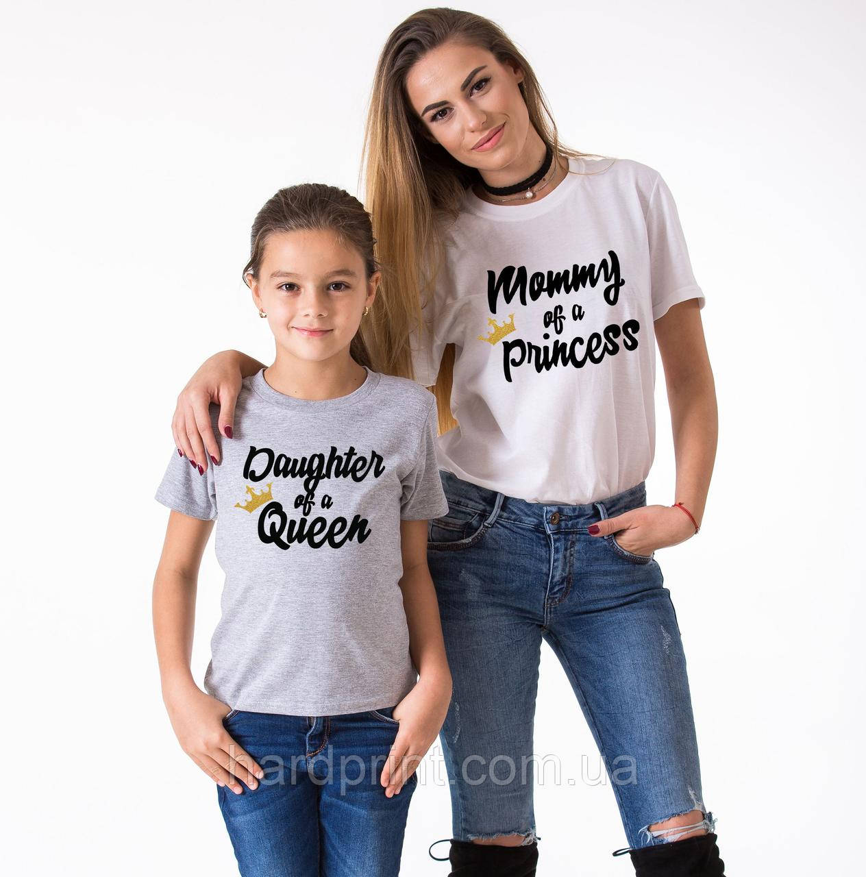 Футболки. Family Look. Мама + донька. Мама принцеси і дочка королеви, фото 1