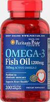 Риб'ячий жир, Puritan's pride omega-3 fish oil 1200 mg 200 softgels