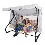 Гойдалка садова "Вілла" (Бязь, Квіти на сірому фоні), фото 3