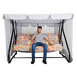 Гойдалка садова "Вілла" (Бязь, Квіти на сірому фоні), фото 7