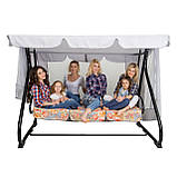 Гойдалка садова "Вілла" (Бязь, Квіти на сірому фоні), фото 8