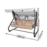 Гойдалка садова "Вілла" (Бязь, Квіти на сірому фоні), фото 9