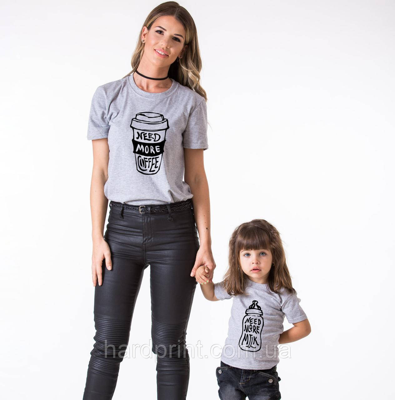Футболки. Family Look. Мама + донька/ син. Мама хоче кави.