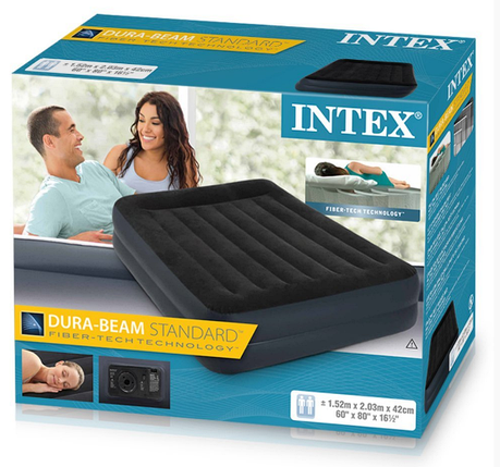 Надувне ліжко Intex 64124 (152х203х42 см.) - електронасос і Dura Deam, фото 2