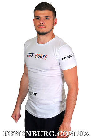 Футболка чоловіча OFF-WHITE 19-5195 біла, фото 2
