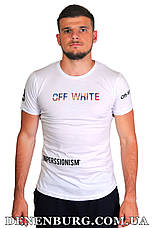 Футболка чоловіча OFF-WHITE 19-5195 біла, фото 2