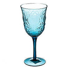 Скляні келихи з кольорового скла 21 см, 380 мл (колір морської хвилі) комплект 6 шт.