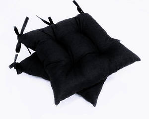 Подушка для стільця чорна на 4 зав'язки Gold 40*40 см  