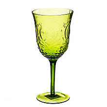 Скляні келихи з кольорового скла 21 см, 380 мл. (оливковий) комплект 6 шт.