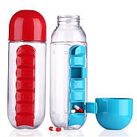 Бутылка-органайзер Pill & Vitamin Organizer Water Bottle