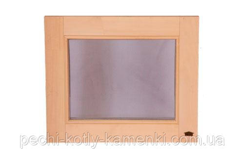 Вікно для сауни Tesli дерев'яне 500х600 мм глухе