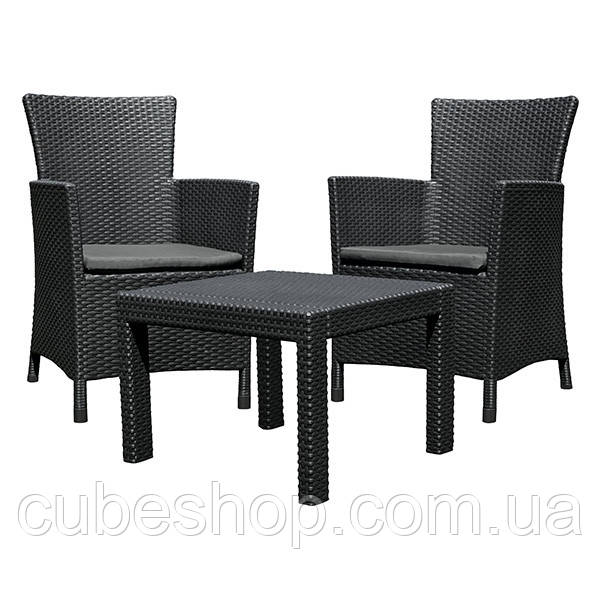 Комплект садових меблів зі штучного ротанга Rosario balcony set (графіт)