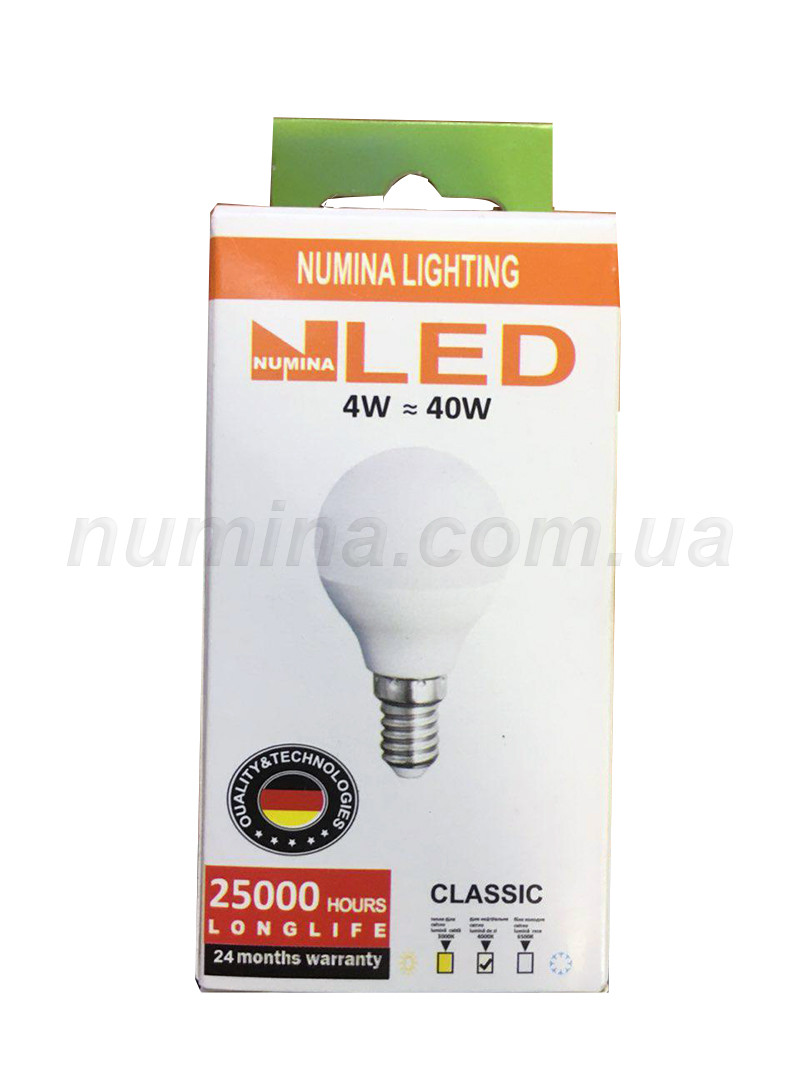 Светодиодная лампа шар LAMP картон G45 4W E14 4000K