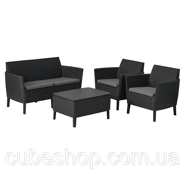 Комплект садових меблів зі штучного ротанга Salemo set (графіт)