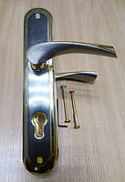 Ручка дверная Imperial BRAVO усиленная 423 85 мм SN/GP сатен-золото