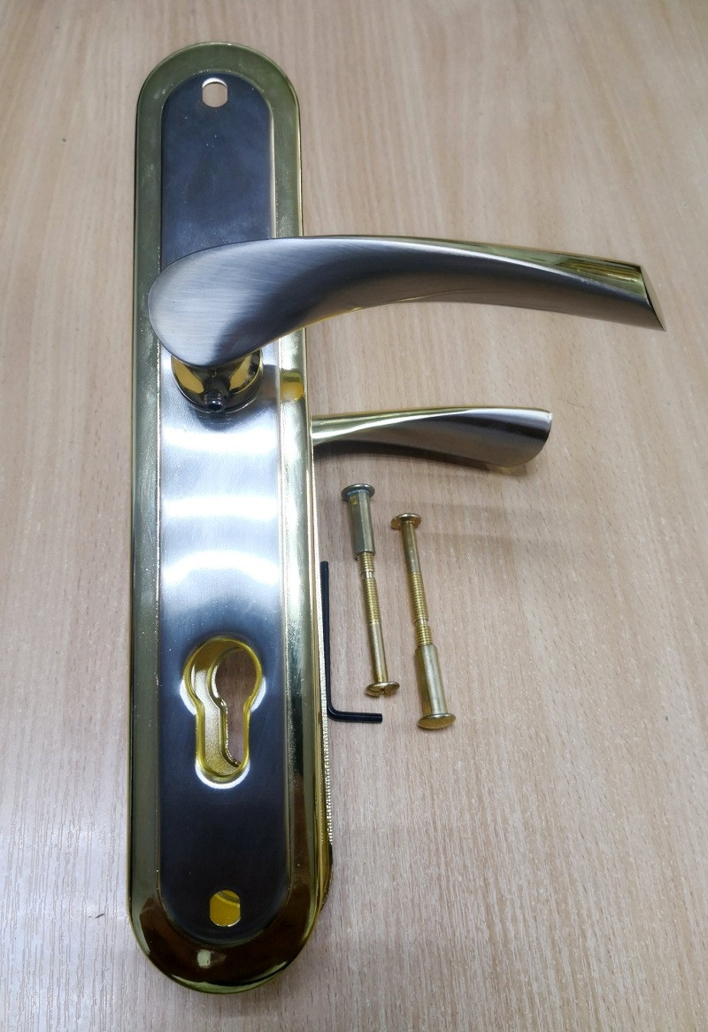 Ручка дверна Imperial BRAVO посилена 423 85 мм SN/GP сатен-золото - фото 1 - id-p993798825
