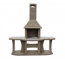 Вуличний камін-барбекю "Каїр" із двома столами