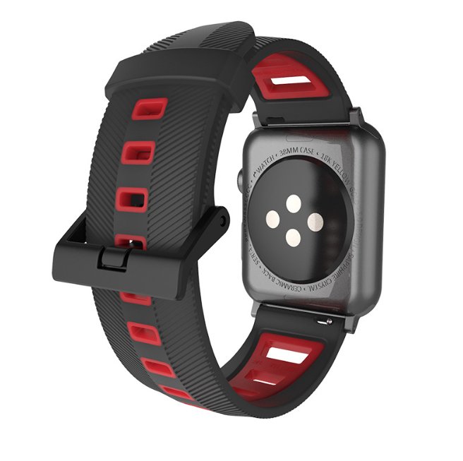 Силіконовий ремінець MiJobs Sport Youth для Xiaomi Amazfit Bip / Lite / 20 мм Чорний / Червоний 1991P