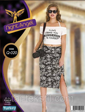 Комплект спідниця і топік бавовна з лайкра Night Angel №020, фото 2