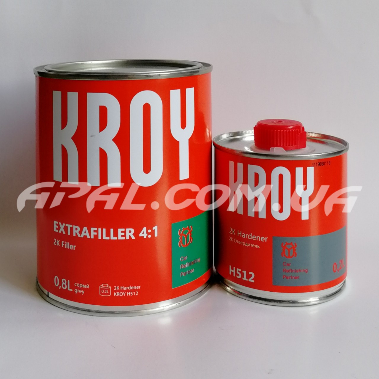 KROY 5021 2K EXTRAFILLER 4:1 Грунт-вирівнювач в комплекті з затв., сірий (800+200 мл)
