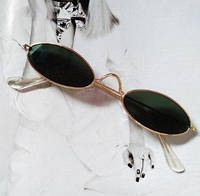 Солнцезащитные очки узкие овальные черные