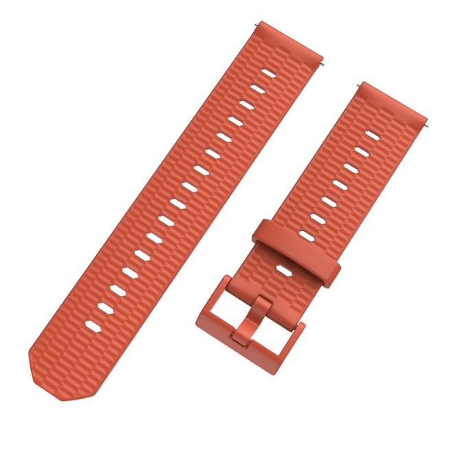 Силіконовий ремінець MiJobs Honeycomb для Xiaomi Amazfit Bip / Lite / 20 мм рифлений Помаранчевий 1992P