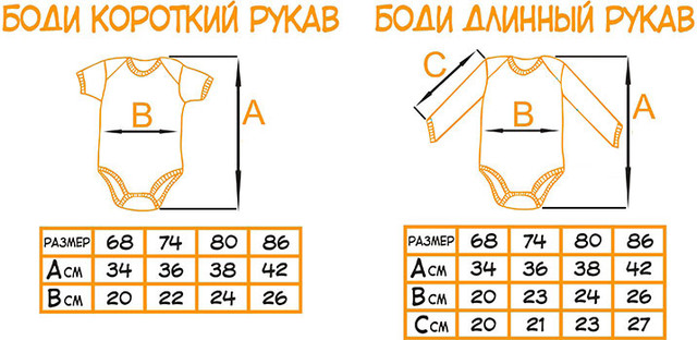 Розмірна сітка - боді