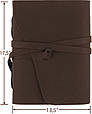 Шкіряний блокнот щоденник коричневий 20.5*17 см білі сторінки, фото 4