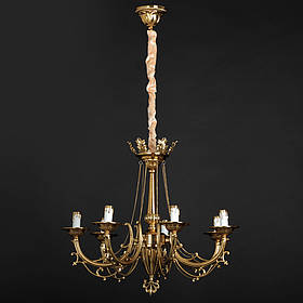 Люстра на ланцюга класична бронза 7 ламп